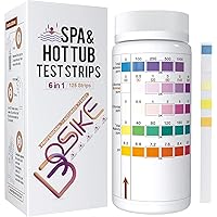 BOSIKE 6 in 1 Test pH e Cloro per Piscina - 125 Strisce di Test kit per Controllo dell-acqua di Piscina - Misurano Cloro Libe