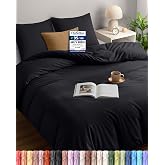Utopia Bedding Duvet Cover for 150 Bed 220 x 240, Black | Duvet Cover 220 x 240 cm and 2 Pillowcases 65 x 65 cm, Microfibre,