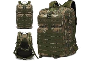 KSIBNW Zaino Tattico Militare 50L,Assault Backpack Grande Capacità Zaini 3 Day Dell'esercito Zaino, Viaggio Molle Zaino per Caccia,Trekking, Pesca, Palestra,Campeggio, Montagna, Caccia Verde