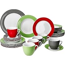 18 Delig VARIANT TRIO Koffieservies Voor 6 Personen Van Porselein 2x Rood Grijs Groen 1734100184