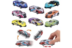 WELLXUNK Voiture Jouet Cascadeuse, Voiture Jouet Rotative à 360°, 8 Pcs Voiture de Catapulte en Alliage, Voiture Cascadeuse Sautant, Voiture Jouet Cascadeur, Mini Jouet de Voiture de Cascade de Saut