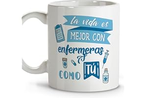 LolaPix Taza Enfermera. Tazas para enfermeras. Tazas Desayuno Originales. Taza Cerámica 330 ml. Regalos con Frases.