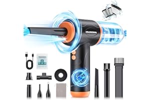 COLORCORAL Electric Air Duster & Compressed Air Duster for PC, 4-in-1 120000RPM Handheld Vacuum Cleaner&Air Blower for Electronics, Laptop, Keyboard Cleaning