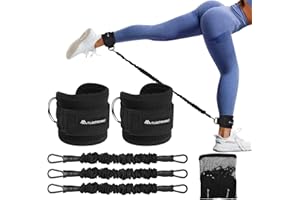 Flintronic Cavigliere Cavi Palestra, 1Paio Neoprene Cinghie per Caviglia, Cavigliere Puleggie con Doppio D Anello, Palestra Cavigliera Regolabile, Allenamento Glutei Esercizi Gambe, Accessori Palestra