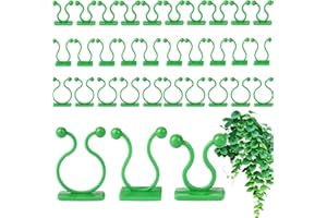 LUMOOM Pack of 120 Plant Clips, Plant Clips for Climbing Plants, Wall Mount for Plants, Plant Securing Support, Mounting Clips, Flower Clips, Self-Adhesive (Green)