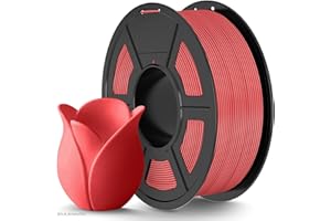 ‎TECBEARS TECBEARS Matowy filament PLA, czerwony, 1 kg, do szybkiego drukowania 3D, o matowym wykończeniu, do prędkości 0–600 mm/s, z tolerancją wymiarową ±0,02 mm