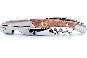 Plantvibes ® Professioneller Korkenzieher Wein & Flaschen öffner, Sommelier & Laguiole Kellnermesser, Extralange Spirale mit Beschichtung, Doppelhebel Handling & Kapselheber