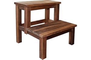 ‎NATUREHOME Nachhaltige Exklusivität für Ihr Zuhause: NATUREHOME ECO Tritthocker - Massives Nussbaum Holz, Umweltfreundlich und Kindersicher, geölt, 40 x 40 x 40 cm