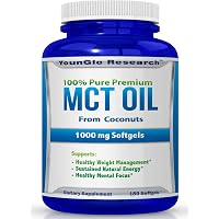 MCT Oil Capsules from Coconuts - 1000 mg 180 Softgels - Great Pills for Energy and Weight Management