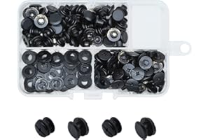 MABAHON 80 Set Chicago Binding Screw Posts,Solid Belt Tack Screw Book Binding Screws, Metal Rivet Replacement Repair for DIY Leather Crafts, Backpacks, Luggage, Book Bindings-Matt Black (M5*4)