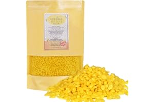 Tonsooze 453g Cera d'api Gialle 100% Pura Cera d'api Naturale Palline Gialle di Cera d'api, Involucri Cera api Ideale per la Produzione di Cosmetici, Candele, Lucidi e Panni di Cera d'api