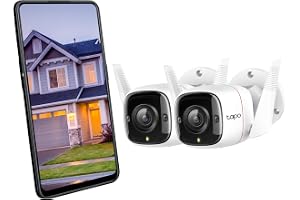 Tapo C310P2 övervakningskamera utomhus inomhus, 3 MP-upplösning, IP66 med mörkerseende, rörelsedetektering och omedelbart larm, kontroll med iOS-app, Android, kompatibel med Alexa