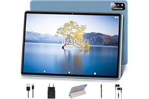 SEBBE Tablet 10 Pulgadas 4GB RAM+64GB ROM(128GB SD),Tableta Android Octa Core, | Pantalla HD IPS 1280 * 800 | Dobles Cámaras 5MP+8MP | Bluetooth | Wi-Fi | 6000mAh, con Funda Lápiz - Azul