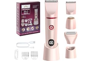 Bwaliffury Afeitadora Mujer, 3 en 1 Afeitadora Mujer, Rasuradora Mujer Zona Intima, Afeitadora Eléctrica Mujer, Wet&Dry,IPX7 Impermeable, Depiladora Mujers Zona Intima, para Axilas,Bikini,Piernas,Cara