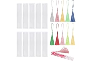 DONQL 10 Pezzi Segnalibri in Resina Epossidica Stampo in Silicone, Con 10 Nappe Colorate DIY