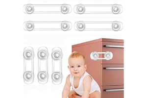 AOMIGT Securite Placard Enfant, Bébé Sécurité Verrouillage, Bloc placard Bebe,Sécurité Enfant Porte, 7Pcs Sécurité Serrures Enfant, Serrure de Sécurité Bébé pour Armoire, Frigo, Réfrigérateur