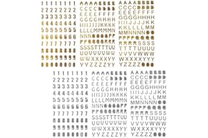 ONEBO 6 Hojas Alfabeto Número Pegatina, Pegatinas de Números con Purpurina, Pegatina de Alfabeto Colorido,para Álbumes de Recortes, Fotos, Manualidades (3 estilos,2 colores)
