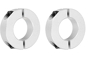 sourcing map Eje Collar 1.18 Pulgadas Diámetro Doble Dividido Aluminio Sujeción Collar Eje Collarines con Fijación Tornillo Plateado Tono Paquete de 2
