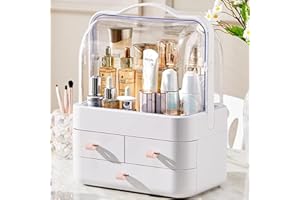 RMAN® Make Up Organiser, Beauty Cosmetic Organiser, 180° Rotating Make Up Storage, Cosmetic Box for Dresser, Bathroom, Bedroom