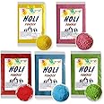 INDIAN STORE 24 5 bags of Holi Gulal Powder Water Soluble Natural festival Photo Shoot Rangoli Colors Rainbow powder holy color bag glitter color powder photos