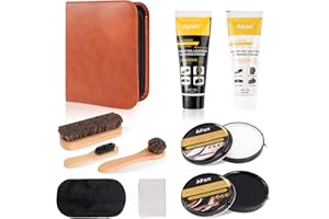 INQUIRLLY Kit Entretien Chaussure Cuir, Cirage Noir Incolore Comprend Trois Crin de Cheval Brosse Chaussure Kit Nettoyage Chaussure Kit de Polissage pour Cuir Convient à Tous les Types d'articles