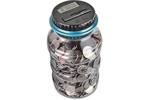 ‎OURLEEME OurLeeme 1.5L Geld Spardose Digitale Münzzählbox Große Kapazität für Kinder Erwachsene Geschenk für Euro Geld