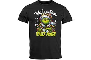 MoonWorks® Herren T-Shirt Weihnachten fällt aus Weihnachtsshirt Grinch Weihnachtsoutfit Männer Lustig