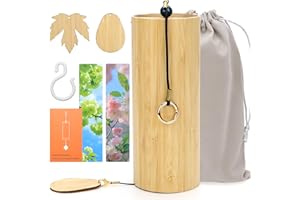 Bambus-Windspiel - 1 Stück Windspiel für Klangheilende Meditation Und Beruhigende Emotionen | Natürliche Bambus-Windspiele mit Sanften Klängen
