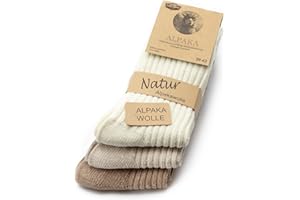 Fuchs Camper NEU 85% Alpaka Wolle 3 Paar Alpaka Socken Wollsocken Herren Damen Wintersocken