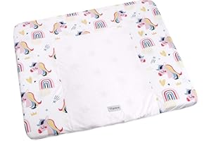 FlyIdeas Set de 2 Fundas para Cambiador Bebe Universal 75x85 cm – Funda Colchon en Suave Tela Elástica de Bambú Impermeable y Súper Absorbente