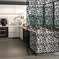Yizunnu 12Pc/set PVC Hanging Room Divider,Folding Privicy Room Hanging Screens for Decorating Living,Dining and Study-room,Hotel and Bar 40x40cm (Thickness:0.8mm per piece) (Black)