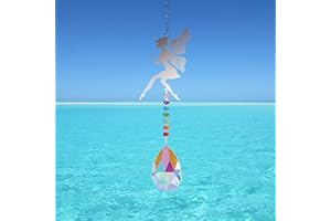 GVIVEJ Attrape Soleil Cristal, Ange Cristal Arc en Ciel, Soleil Cristal Décoration pour Rideaux, Fenêtres, Murs