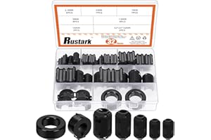 Rustark 32Pcs 7 Sizes Black Clip-on Ferrite Ring Core Toroid Core Ferrite Cores Assortment Kit RFI EMI Ferrite Bead Clip Noise Suppressor Filter Cable Clip for 3.5/5/7/9/13/15/42x24x16mm Dia. Cable