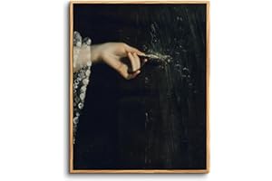 hyidecorart Cadre Decoration Murale Bois, Vintage Portrait Impression sur Toile, 30x40 cm Tableau Decoration Murale Chambre Dark Academia, Classique Décor de Salon Salle de Bain Maison Décorations