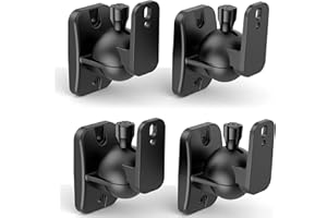 HomeMount Soportes de Pared para Altavoz, Kit de Soportes de Pared para Altavoces envolventes y estanterías, soporta hasta 8 Libras (2 Pack-Negro)