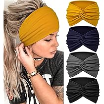 Kavya Fascia Capelli, 6 Pezzi Fasce Moda per Donna Yoga Corsa, Larghe Fasce Elas