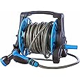 Ahlatech Portable Hose Reel - 1/2" x 20mtr with 5 Spray Function, Compatible for House, Washing Cars, Watering Plants, Cleaning Windows and Bathing Pets. Long Hose and Havy Duty-Hose Reel Kit