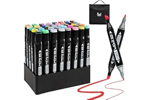 Funnasting Pennarelli a Forma di Grafica, Divertenti Pennarelli Permanenti, 40 Colori con Alcool, a Doppia Punta, per Disegno, Colorazione, Evidenziazione, Sottolineatura…