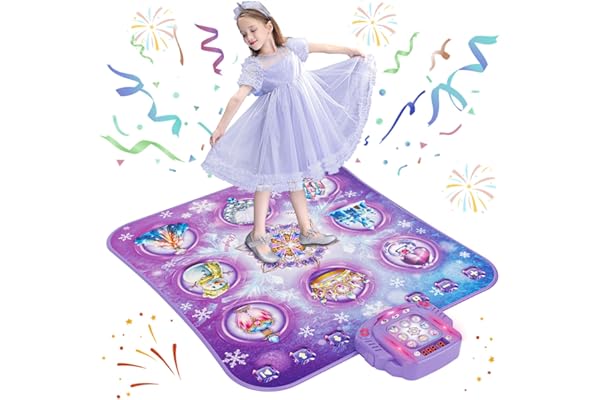 Tapis de Danse pour Enfants 3 à 12 Ans, Jeux Tapis Danse Musical avec Bluetooth, Jouet Création de Chansons et Musique Intégrée, Violet Cadeau D'anniversaire Noël pour Garçons Filles 5 6 7 8 9 10 Ans