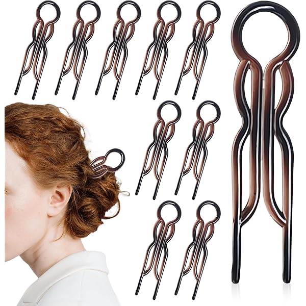 6er Set Französische Haarspangen – U-förmig, Mit Innenzähnen, Retro-Design, Für Dutt & Hochsteckfrisuren