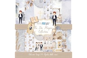 PAPERSFORYOU Papers For You Colección 10 Papeles Scrap doble cara 180gr 12"x12" Comuniones (Un Día Magico Niño Pelirrojo)