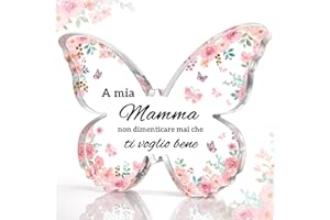 PulangRen Regalo Mamma, Festa Della Mamma Idee Regalo, Bella Placca Acrilica a Forma di Farfalla, Regalo Mamma Compleanno, Regalo per Mamma, Regalo Mamma Natale（7x10cm）