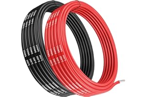 Makerfire Cavo in silicone calibro 12, cavo elettrico 12 AWG 5 m [2,5 m nero e 2,5 m rosso], 680 fili flessibili 0,08 mm di filo per alte temperature in rame stagnato per auto RC, marina, drone