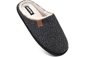 COFACE Pantofole da Uomo Invernali plaid, Comoda Memory Foam Calde Scarpe da Casa in Lana Con Suola Antiscivolo 40-47