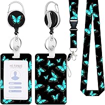 Cobee Retractable ID Badge Holder With Detachable Lanyard - Starry Sky Design