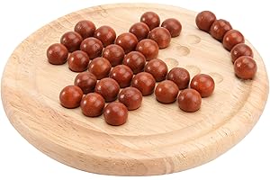 TOYANDONA 1 Ensemble de en Bois Classique Jeux de Plateau Solitaire Europe Conseil Jeu Unique Échecs Peg Cognitive Conseil Ronde Jouets Adulte Classique Jouets Éducatifs