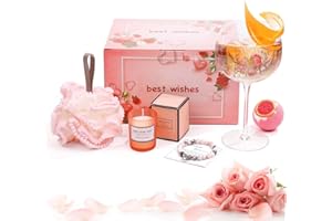 Luka Tech unqie Gin Glass Gifts for Women,700ml Large flower Gin Balloon Glass Cocktail Glass Wine Glass Gifts for Women,Mum, Friend, Sister,Birthday,Christmas,Mothersday (Pink)