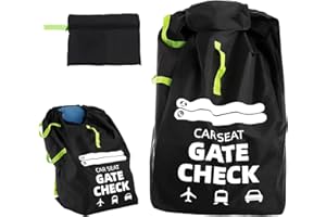 Zorplex Borsa da Viaggio per Seggiolino Auto, Sacco Premium per Neonati, Seggiolini Convertibili e Booster, Impermeabile con Tracolla, Ideale per Viaggi in Aereo, Nero