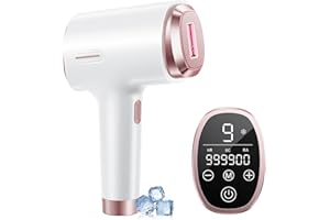 BEAURIS Epilatore Luce Pulsata con Ghiaccio Funzione, 3-in-1 HR/SC/RA,Epilatore Laser per Donna e Uomo,9 Livelli di Energia Regolabile Adatto Depilatore Corpo, Viso, Ascelle, Gambe (Rosa)