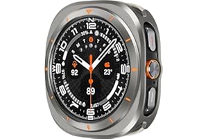 Suphart Metal Cases Compatible with Samsung Galaxy Watch Ultra (2025/2024) 47mm Case, Stainless Steel Protective Cover Rugged Bumper with Back Frame for Galaxy Watch Ultra, Gray/Orange